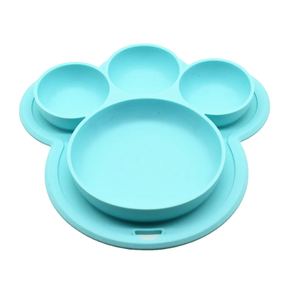 

Bear's Paw Children's Dinner Plate New Silicone Feeding Tableware Children's Bowl With Chassis Hanging Hole