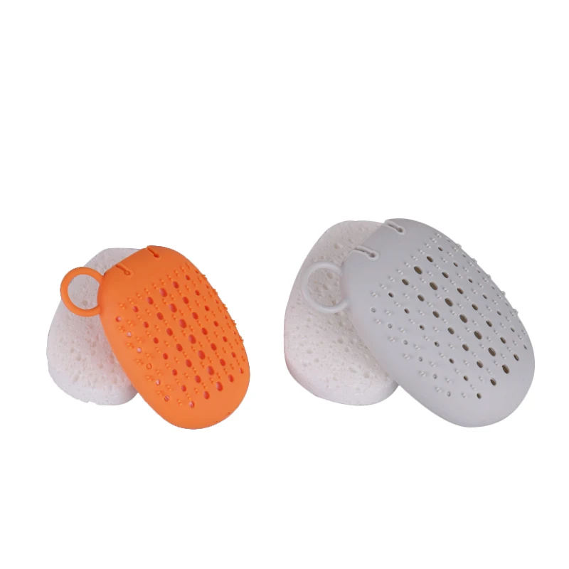 

Super Soft Silicone Loofah with Rebound Sponge Skin Body Massage Silicone Body Scrubber, Customized colors