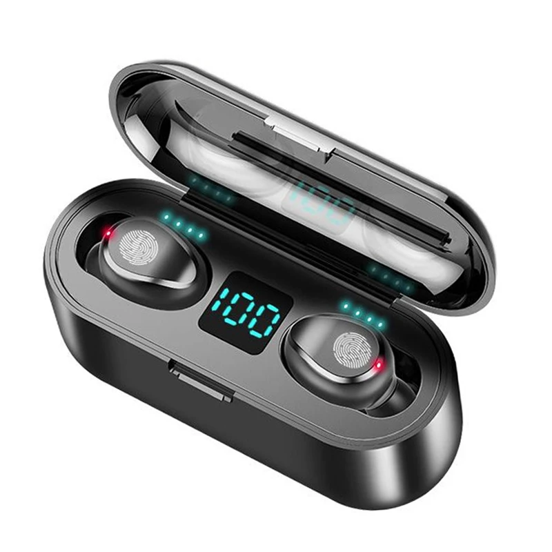 

2021 ODM New Wireless Bluetooth Headphones Earbuds V5.0 Stereo Sound TWS Wireless Earphone 2000mAh Power Bank Charging Case