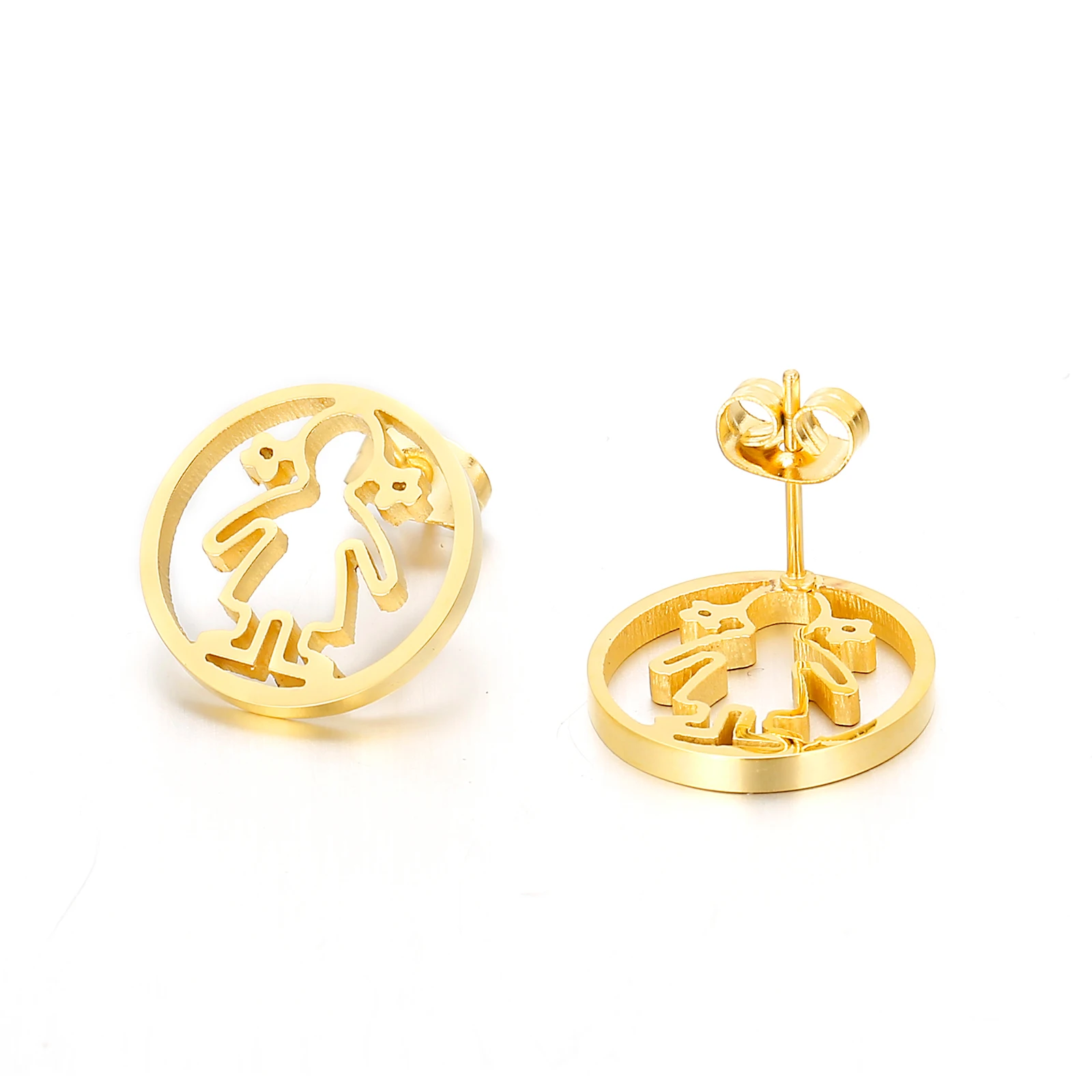 

Kalen fashion jewelry have stock gold plated girl stainless steel earrings women, Silver/gold