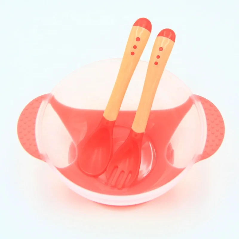

Baby kids tableware set Baby rice bowl sucker bowl soft spoon