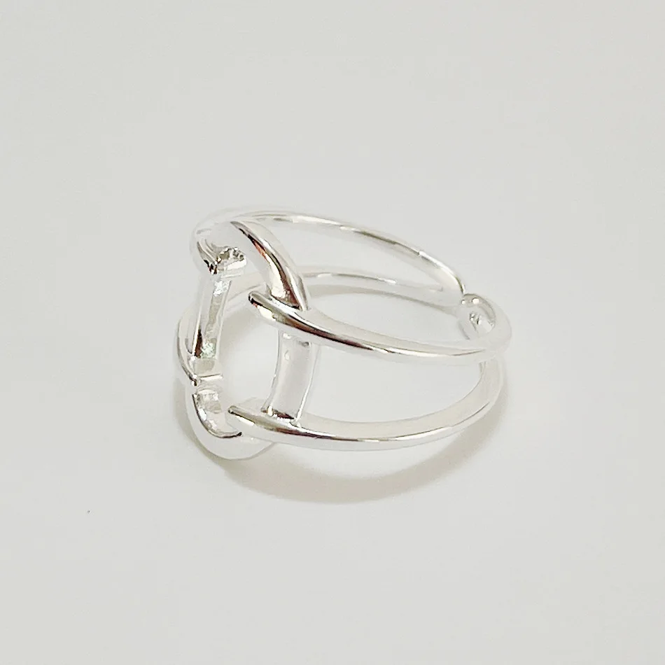 

VIANRLA 925 sterling silver minimalist korea rings open adjustable oval rings