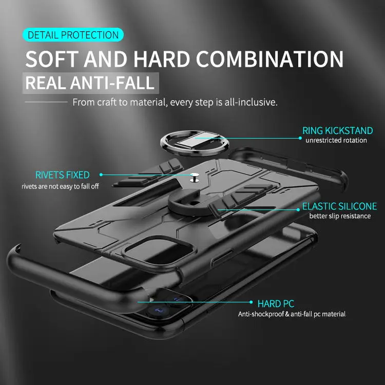 Best selling with design cell phone Cover tank phone case With kickstand Ring For iphone 11