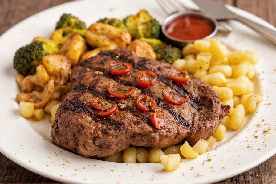 Seasoning skirt steak with spices