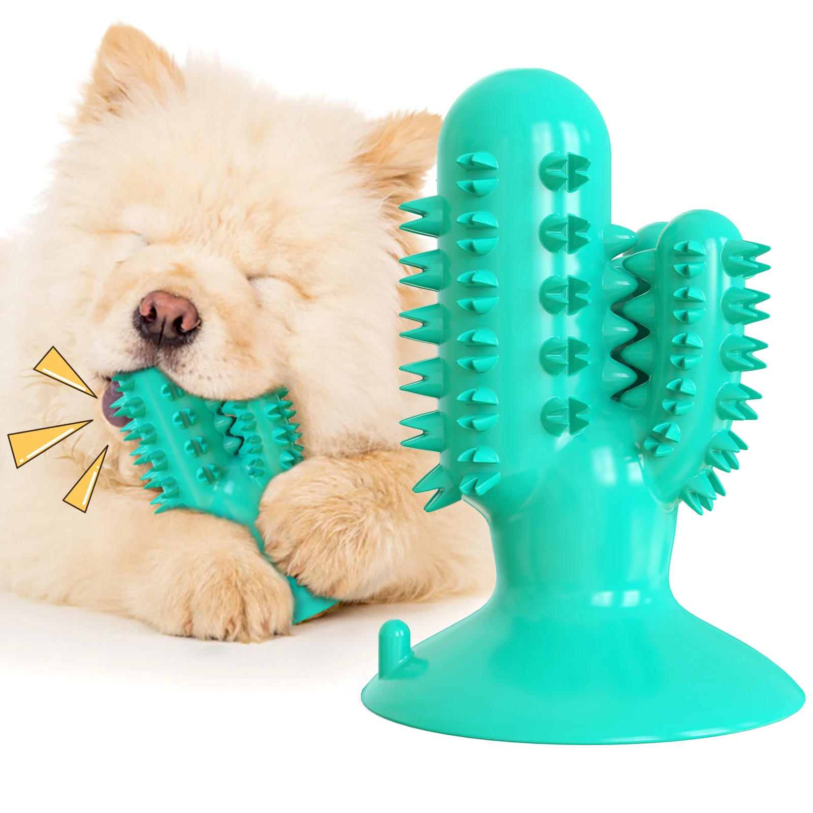 

High Quality Cactus Design Dog Bite Resistant Stick Toy Dog Toothbrush Chew Toy, Picture shows