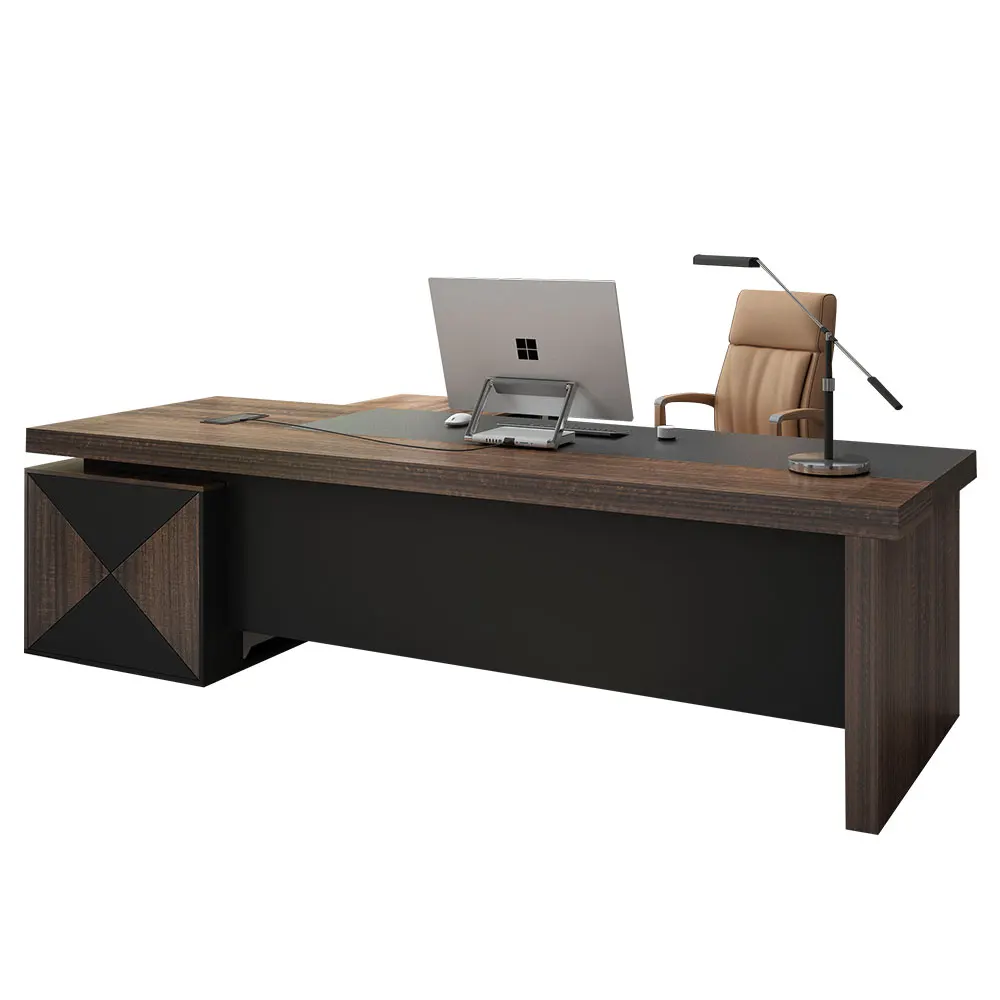 老板桌木制豪华和皮椅现代新设计老板办公桌行政经理办公桌办公家具