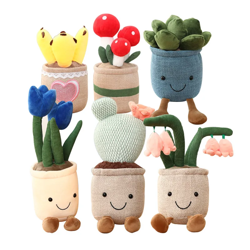 

Lifelike mushrooms succulents plant plush stuffed decorative toys Kids Lovely Cartoon decorative dolls stuffed plush pillow toy