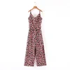 Leg split design floral printed fashion women jumpsuits summer casual clothing