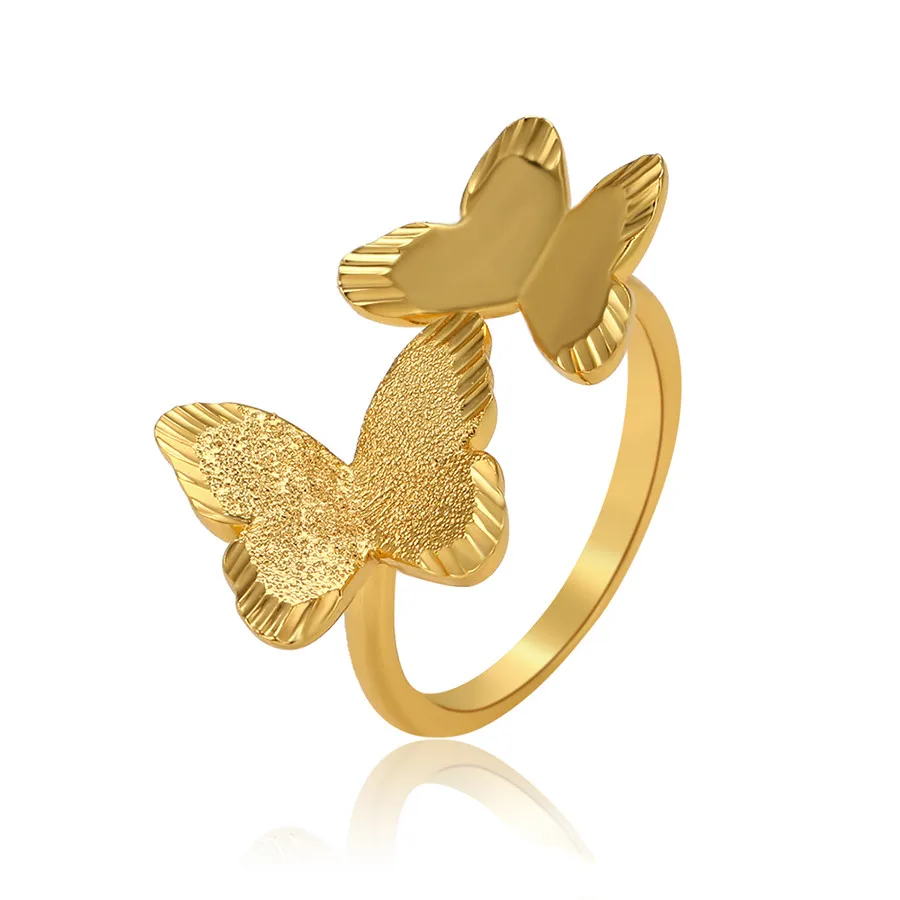 

A00539602 Xuping 2021 new 24k gold custom luxury temperament gold-plated butterfly adjustable opening female ring