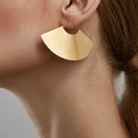 

Fashion Vintage Camber Fan Dangle Earrings Matte Gold Color Earings Big Drop Earrings For Women Long Earring Wholesale 5425