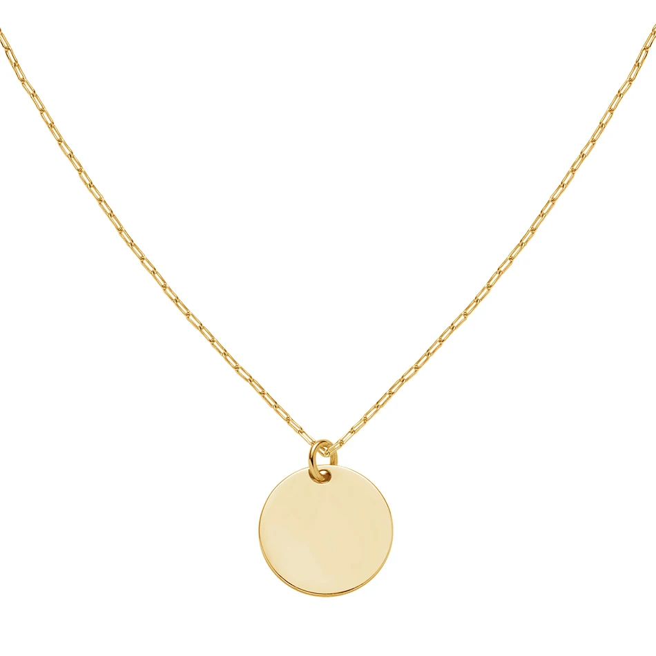 

Trendy Women 925 Sterling Silver 14k Gold Plated Custom Coin Pendant Necklace