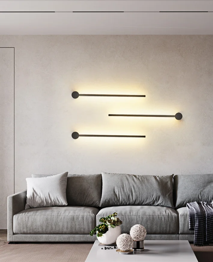Modern black small minimalist Led bed light living room decorative indoor wall lamp