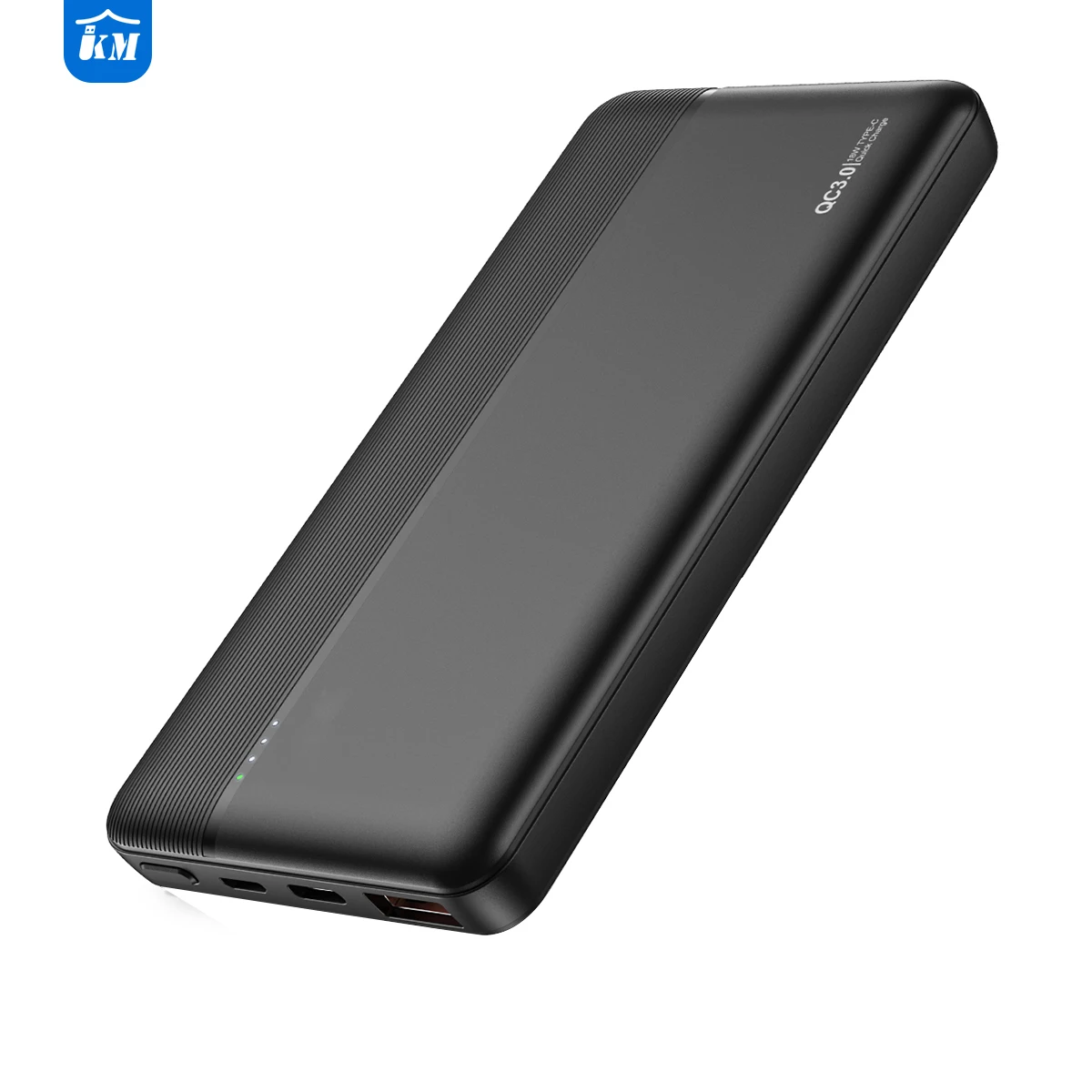 

KM I1015P Quick Charge 3.0 10000mAh Power Bank USB Type C PD PowerBank Portable External Battery Charger for iPhone Xiaomi, Black / white