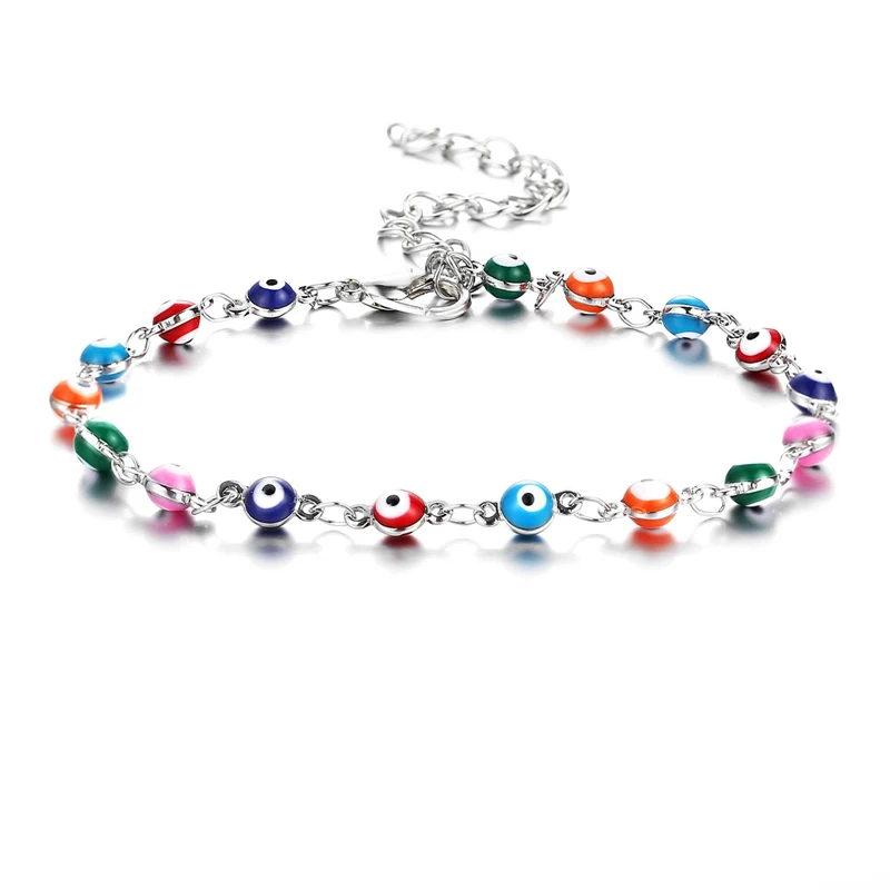 

Trade Insurance Hot Selling IN Wish & Amazon Vintage Bohemia Evil Eye Anklet, Multicolor