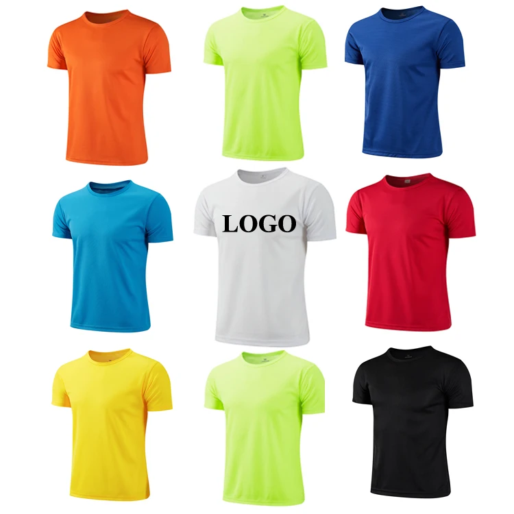 

Wholesale Custom Printing 100% Polyester Men's T-shirts Sport Tee Shirt Unisex Quick Dry Oversized Plain T Shirt, White black