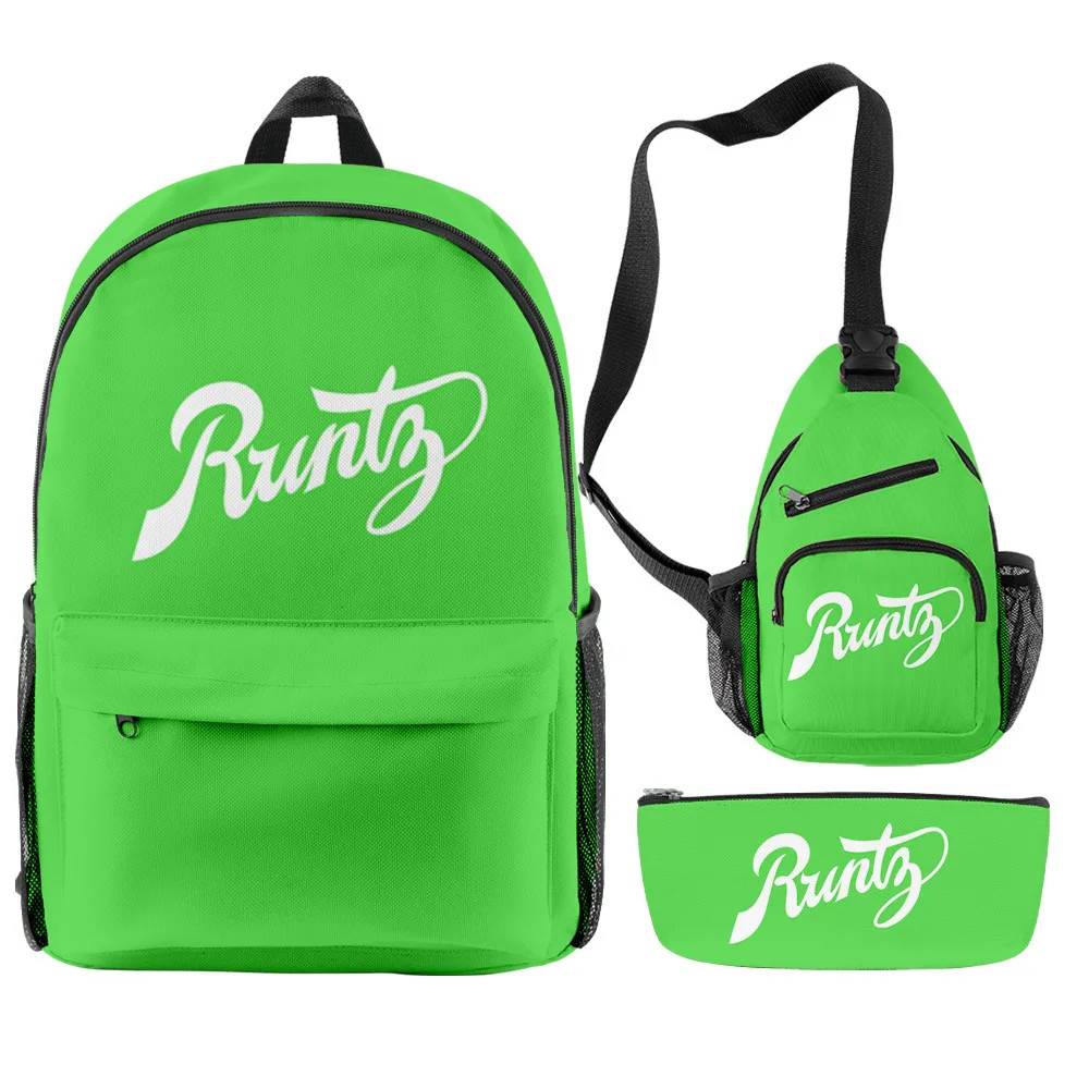 

In Stock 3Pcs Waterproof Laptop Book Backpack Bags 3D Printing Runtz School Kids Backpack Set For Boys