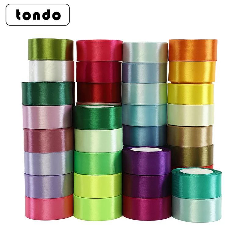 

Tondo 3.8cm*25 yard various colors pure color plain polyester ribbon for packing