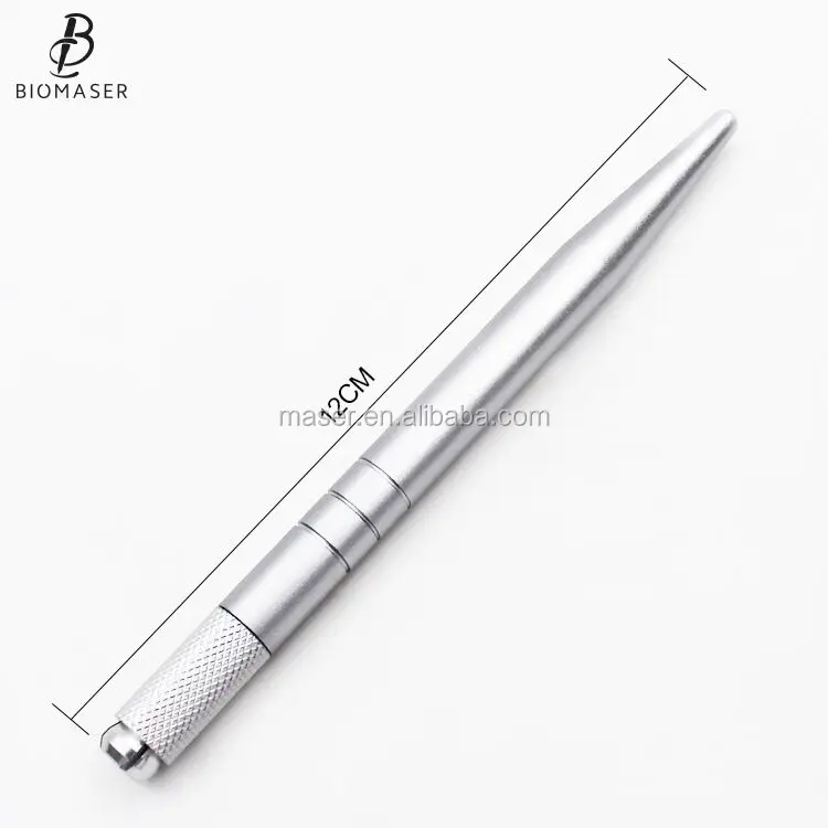 

High Quality Handmade Manual Tattoo Pen Machine 3D Embroidery Eyebrow Microblading Pen Permanent Makeup Tebori, Silver