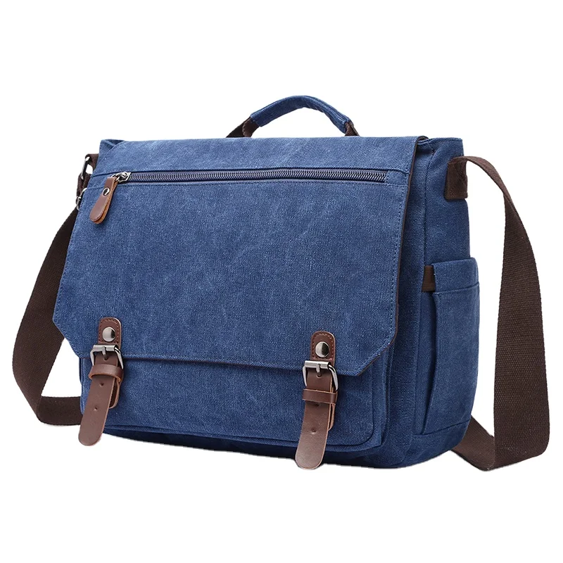 

Latest solid color fashionable messenger bags chic canvas vintage messenger bag