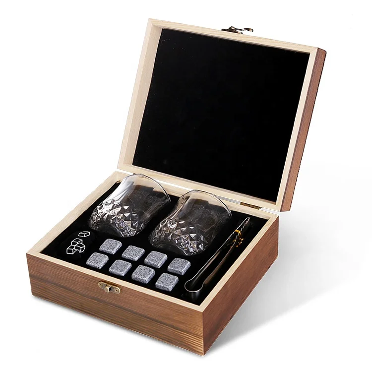 

Amazon Granite Chilling Whisky Rocks Bar Accessories Whiskey Stones Set With Glass Glasses Gift Box Set For Cigar Men, As picture