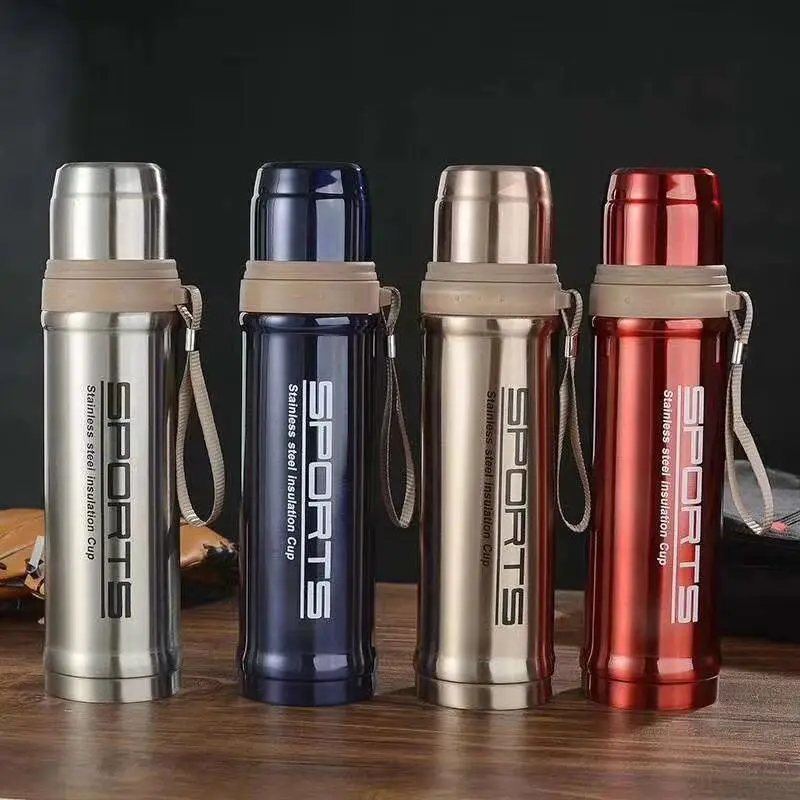 

Custom Logo Durable 750ml Coffee Thermo Vacuum Flask Thermoses Termos Thermo Bottle With Cup Lid, As shown