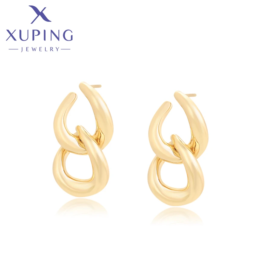 

X000779934 Xuping Jewelry fashion 14K gold color earring creative Affordable Gorgeous New design Women Special simple earring