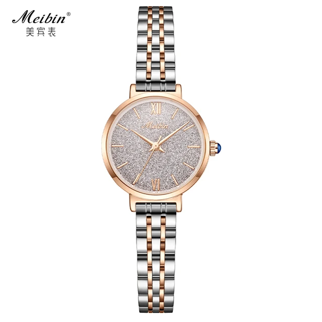 

MEIBIN 1472china custom logo manufacturer waterproof branded luxury fashion small dial quartz premium watches for woman, 6 color