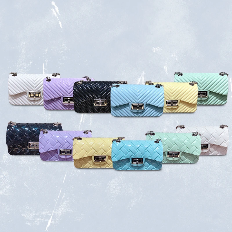 

Womens Cross Body Jelly Pvc Purse Women Chain Hand Bags Ladies Handbags Bolsas Feminina