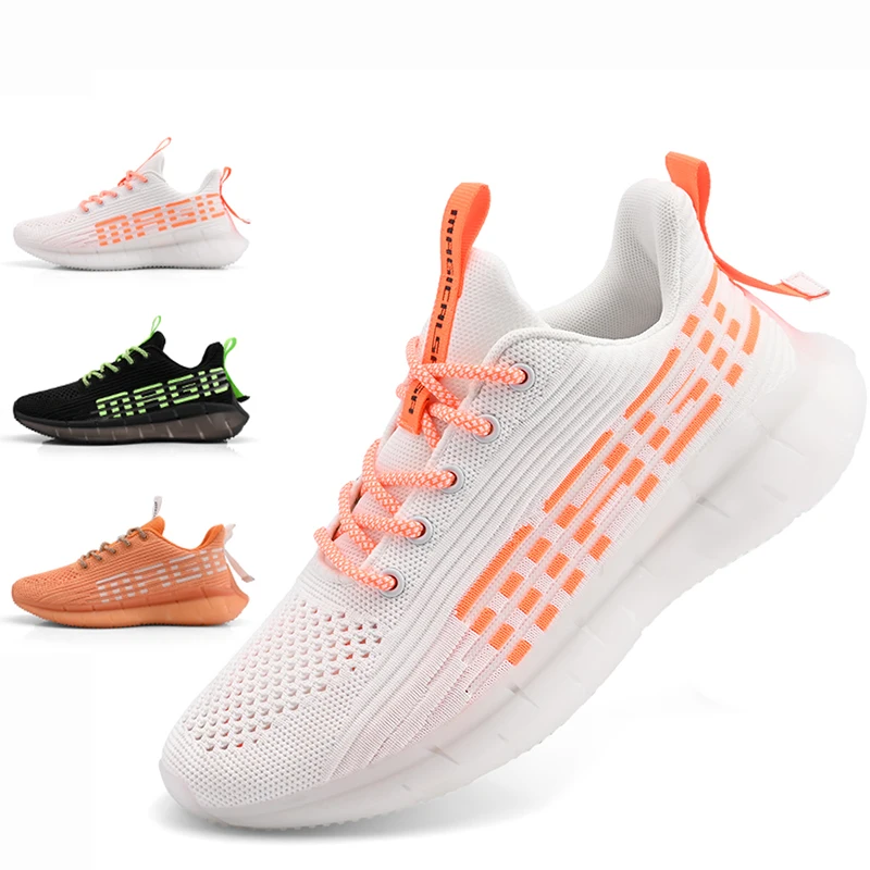 

China wholesale flyknit upper man sport shoes quanzhou Men's Shoe 2021 Mesh Breathable men's casual shoes