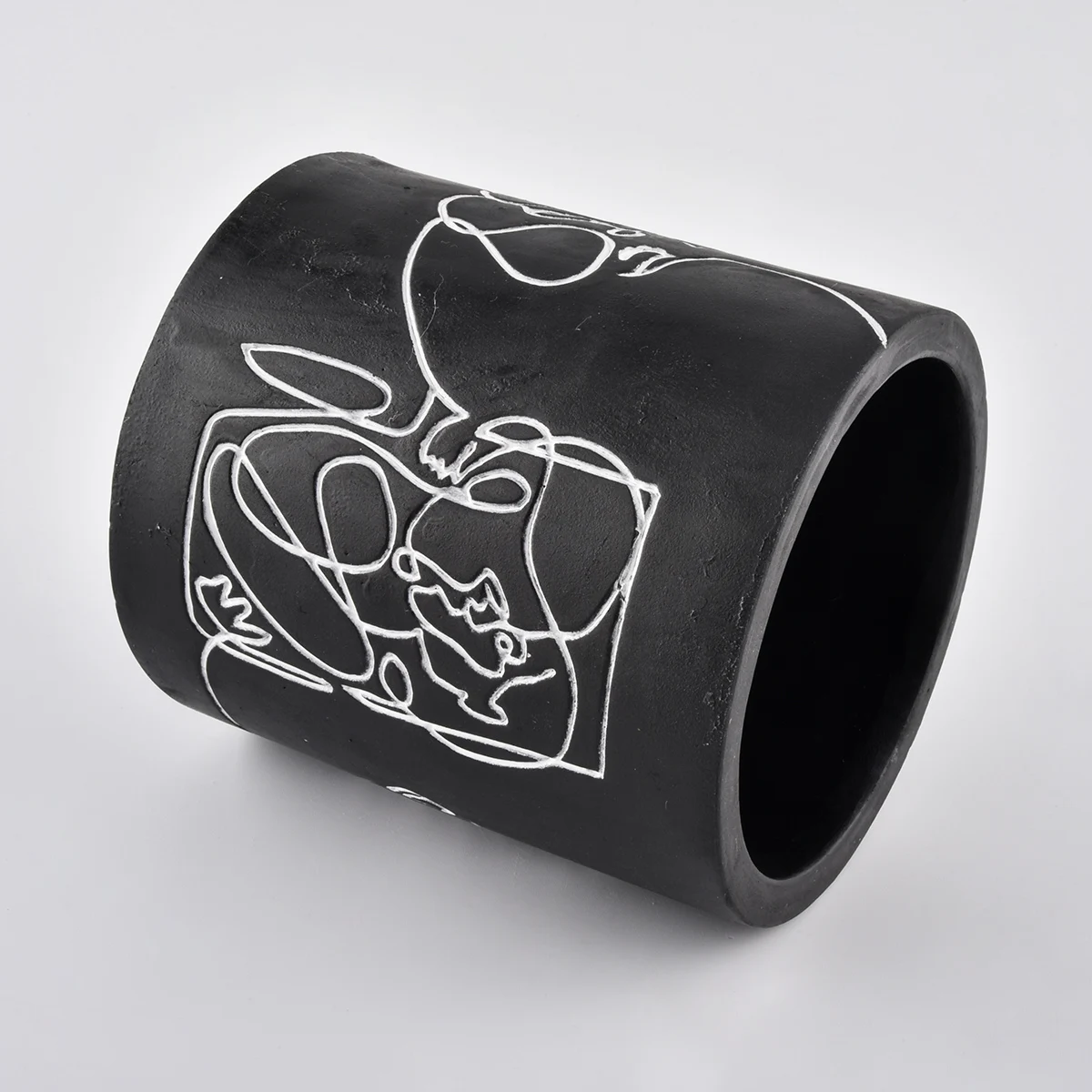 matte black ceramic candle jars for party decoration