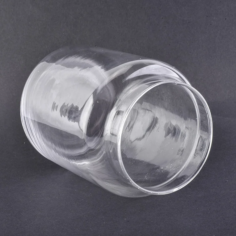 High clear glass candle jar tin home decor