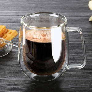 Wholesale Handmade Borosilicate Double Wall Coffee Glass Cup