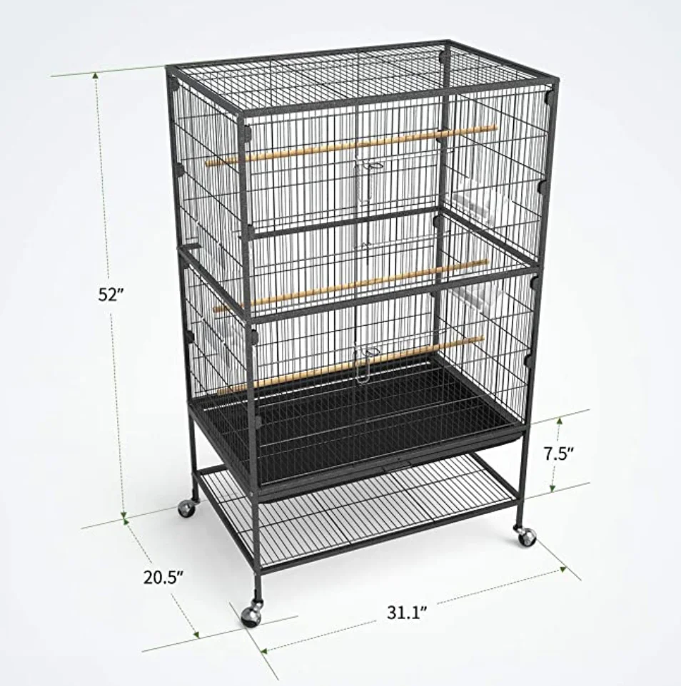 

Rotunda bird cockatiel cage cockatoo perch stand up parrot cage for large medium birds, Black