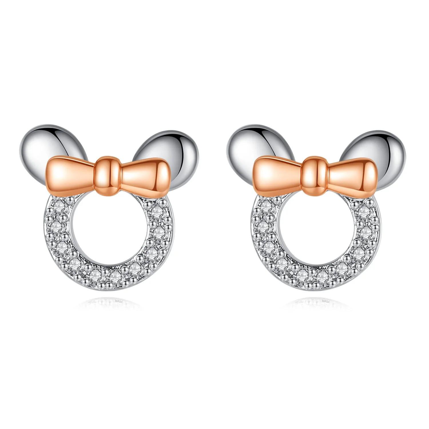 

Fashion Cute Zircon Mickey Minnie Bow stud earring Cartoon jewelry