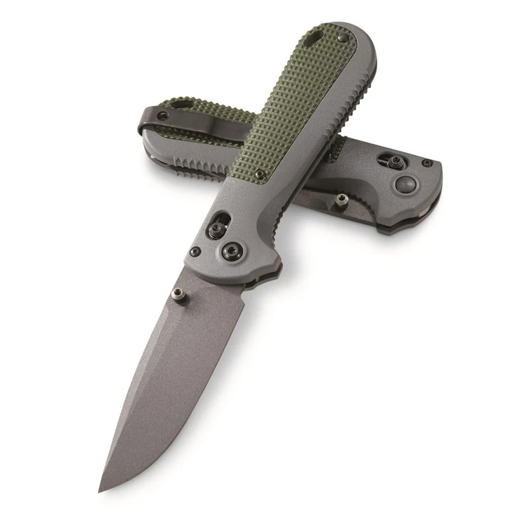 

Redoubt 430 G10 rubber anti slip handle pocket knife axis manual folding knife titanium coating blade EDC camping hunting knives