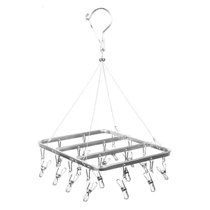 Image of stainless steel fordable drying socks and underwear hanger rack