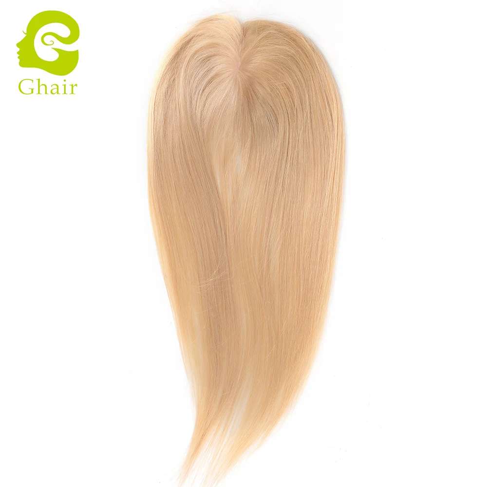 

4*4 Mono Egg blonde hair toppers human remy hair Natural Straight toupee for women