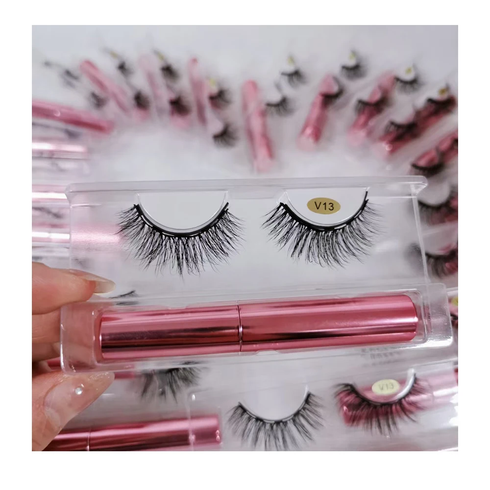 

New Best Waterproof bulk magnetic lashes magnetic strip lashes with 10 magnets, Natural black