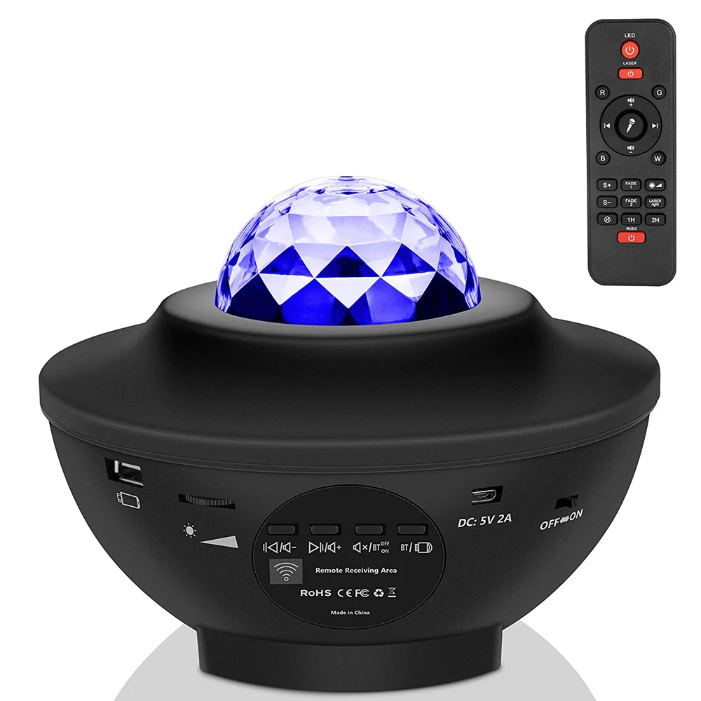 Ocean Wave Night Light Laser LED Star Nebula Cloud Projector Master Music Party Galaxy Projector with Bluetooth Speaker