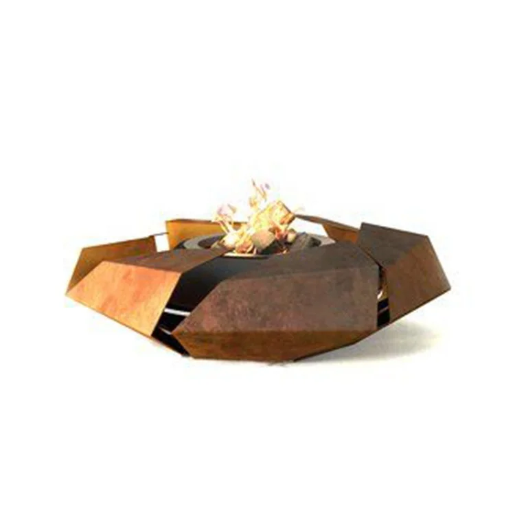 

Customized Artwork Outdoor Burner Patio Fire Pits Spherical Corten Steel Fire ball, Natural rust