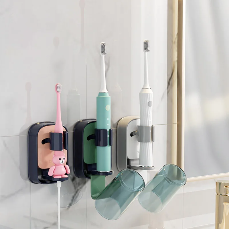 

JOYBOS Electric Toothbrush Holder Wall-Mount Tooth brush Base Stand Rack Elastic Protect Keep Dry Traceless Bathroom Accessories