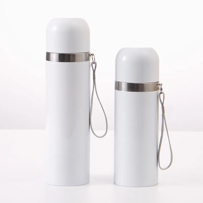 500ml Bullet Shape Vacuum Flask Stainless Steel Sublimation Thermos Bottle Double Wall Insulated Tumbler Cup with Lid