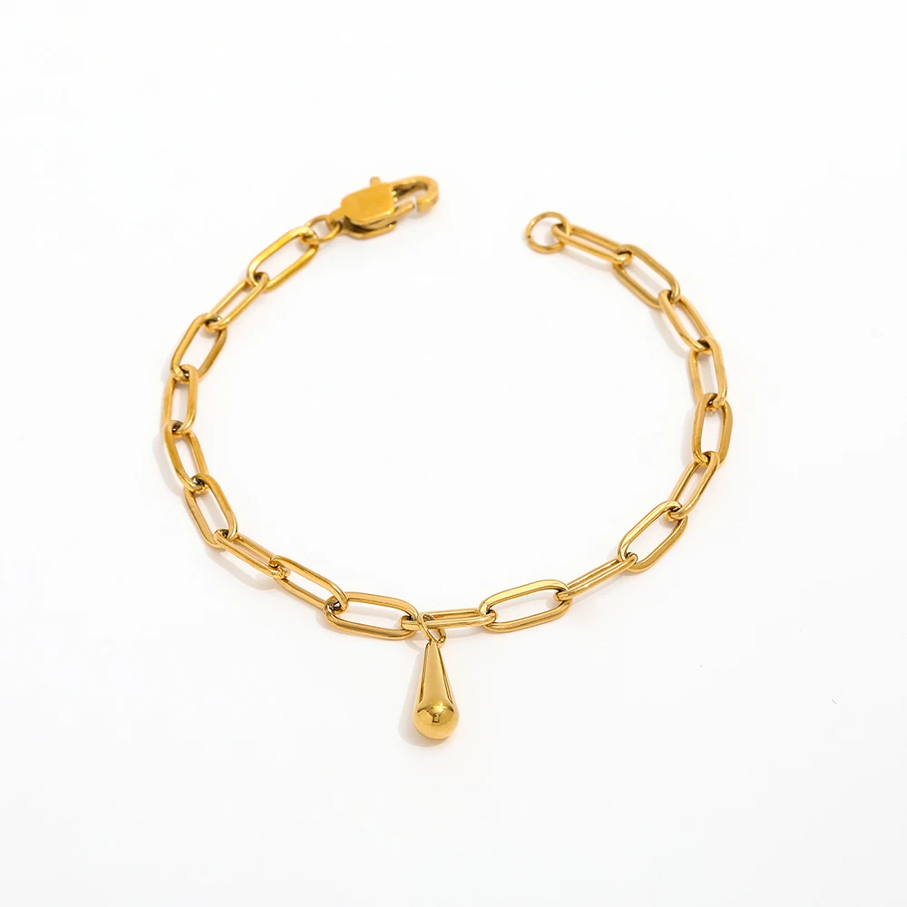 Vintage Link Waterdrop Charm Bracelet Stainless Steel Bracelet Wholesale Drop Shipping Supplier