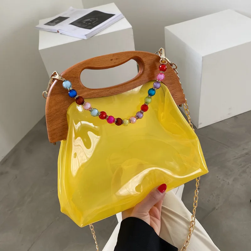 

Summer Handbags Acrylic Chain Jelly bag Transparent PVC Women Shoulder Crossbody Bags Ladies Messenger Bag Female Purse 2021