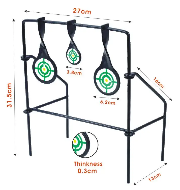 

Indoor outdoor hunting tactical steel metal shooting target, Black