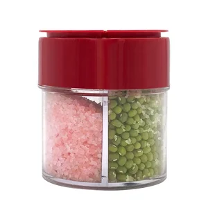 Image of 100ml plastic multi chamber spice jar spice storage/4 in 1mini multi-chamber plastic spice jars