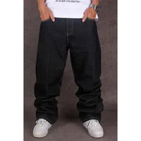 

OEM Design Men's Black Baggy Jeans Hip Hop Designer Brand Skateboard Pants loose Style True HipHop Rap Jeans Boy