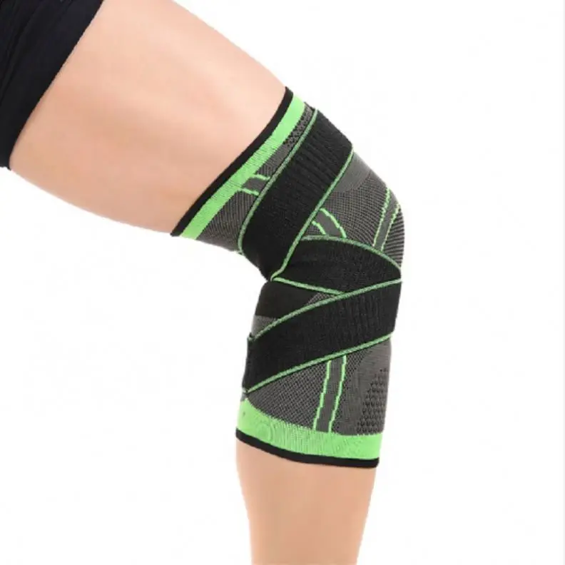 

Pressurized Fitness Running Cycling Bandage Knee Support Braces Elastic Nylon Sports Compression Pad Sleeve, Green