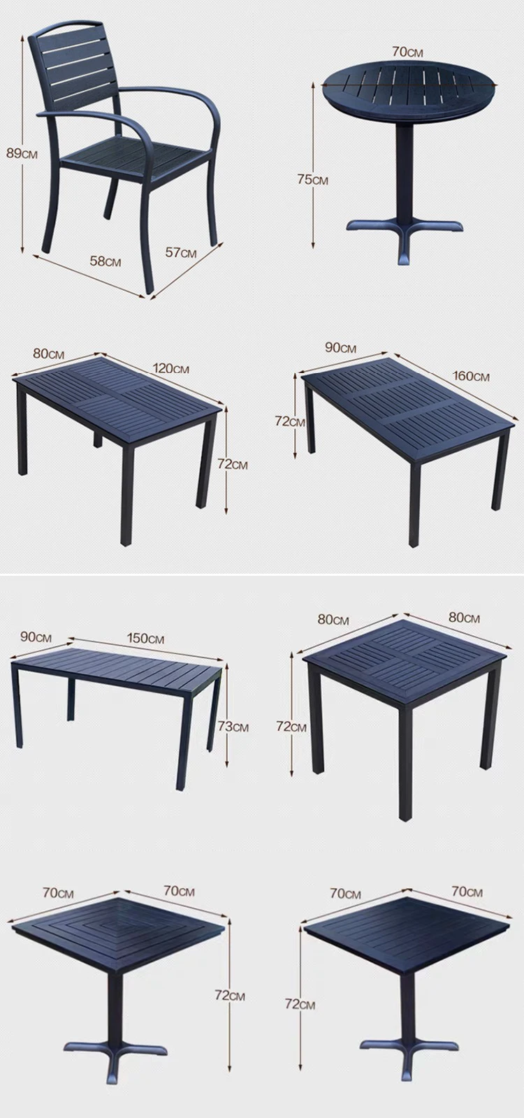 outdoor aluminum table on Outdoor Aluminum Restaurant Furniture Wood Plastic Composite Rectangle Shape Table And Chairs Buy High Quality Outdoor Furniture Restaurant Furniture Aluminium Outdoor Chair Product On Alibaba Com