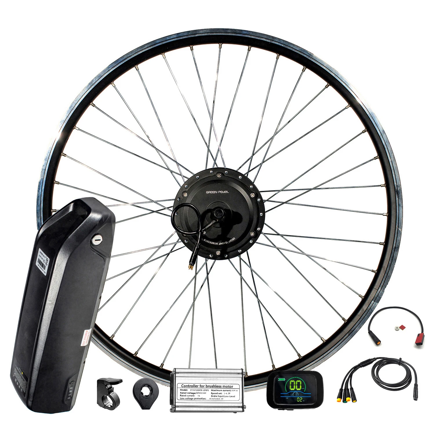 GreenPedel Hot Selling 250w 500w Motor Bicycle Electric Ebike Conversion Kit Electric Bicycle with 5 -15Ah Lithium Battery